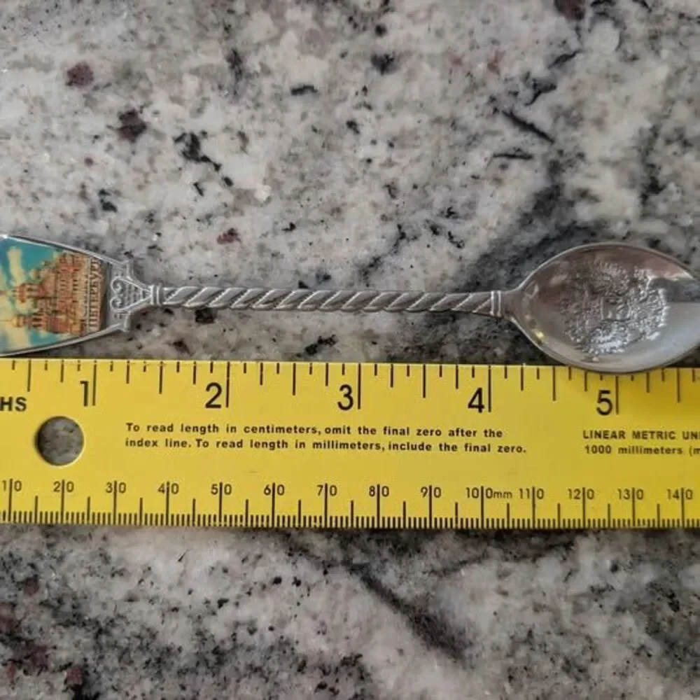 Vintage Leningrad Saint Petersburg Porcelain Silver Plated Collectible Spoon